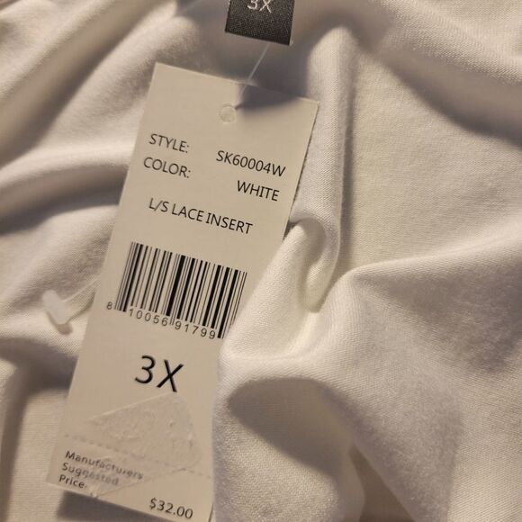 "Tint & Shadow" Woman's long sleeve blouse Size: 3X white Pullover NWT - Picture 7 of 9